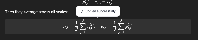 Display equation copy button